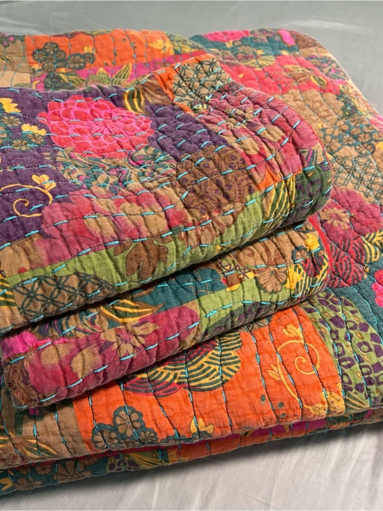 Greenland Homes Other - Greenland Home Fashions Jewel Quilt Set- King Size- Teal Pink Cozy Boho Stitch